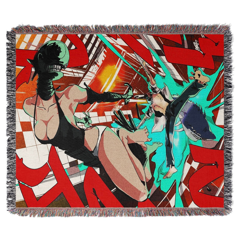 Chainsaw 3 Woven Blanket Tapestry
