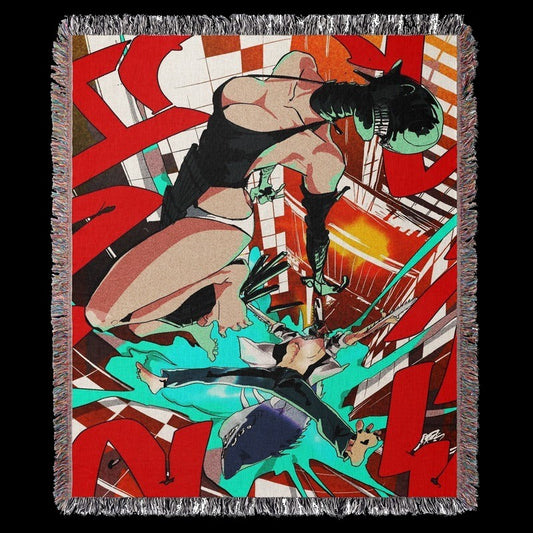 Chainsaw 3 Woven Blanket Tapestry